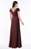 ColsBM Evie Burgundy Glamorous A-line Short Sleeve Floor Length Ruching Plus Size Bridesmaid Dresses