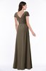 ColsBM Evie Carafe Brown Glamorous A-line Short Sleeve Floor Length Ruching Plus Size Bridesmaid Dresses
