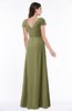 ColsBM Evie Cedar Glamorous A-line Short Sleeve Floor Length Ruching Plus Size Bridesmaid Dresses