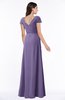 ColsBM Evie Chalk Violet Glamorous A-line Short Sleeve Floor Length Ruching Plus Size Bridesmaid Dresses
