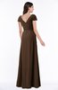 ColsBM Evie Chocolate Brown Glamorous A-line Short Sleeve Floor Length Ruching Plus Size Bridesmaid Dresses