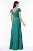 ColsBM Evie Emerald Green Glamorous A-line Short Sleeve Floor Length Ruching Plus Size Bridesmaid Dresses