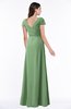 ColsBM Evie Fair Green Glamorous A-line Short Sleeve Floor Length Ruching Plus Size Bridesmaid Dresses