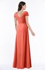 ColsBM Evie Fusion Coral Glamorous A-line Short Sleeve Floor Length Ruching Plus Size Bridesmaid Dresses