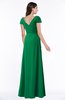 ColsBM Evie Green Glamorous A-line Short Sleeve Floor Length Ruching Plus Size Bridesmaid Dresses