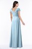 ColsBM Evie Ice Blue Glamorous A-line Short Sleeve Floor Length Ruching Plus Size Bridesmaid Dresses
