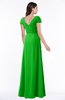 ColsBM Evie Jasmine Green Glamorous A-line Short Sleeve Floor Length Ruching Plus Size Bridesmaid Dresses