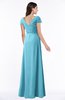 ColsBM Evie Light Blue Glamorous A-line Short Sleeve Floor Length Ruching Plus Size Bridesmaid Dresses