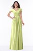ColsBM Evie Lime Sherbet Glamorous A-line Short Sleeve Floor Length Ruching Plus Size Bridesmaid Dresses