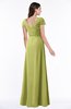 ColsBM Evie Linden Green Glamorous A-line Short Sleeve Floor Length Ruching Plus Size Bridesmaid Dresses