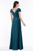 ColsBM Evie Moroccan Blue Glamorous A-line Short Sleeve Floor Length Ruching Plus Size Bridesmaid Dresses