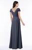 ColsBM Evie Nightshadow Blue Glamorous A-line Short Sleeve Floor Length Ruching Plus Size Bridesmaid Dresses