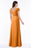 ColsBM Evie Orange Glamorous A-line Short Sleeve Floor Length Ruching Plus Size Bridesmaid Dresses