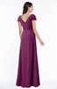 ColsBM Evie Raspberry Glamorous A-line Short Sleeve Floor Length Ruching Plus Size Bridesmaid Dresses