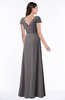ColsBM Evie Ridge Grey Glamorous A-line Short Sleeve Floor Length Ruching Plus Size Bridesmaid Dresses