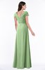 ColsBM Evie Sage Green Glamorous A-line Short Sleeve Floor Length Ruching Plus Size Bridesmaid Dresses