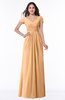 ColsBM Evie Salmon Buff Glamorous A-line Short Sleeve Floor Length Ruching Plus Size Bridesmaid Dresses