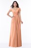 ColsBM Evie Salmon Glamorous A-line Short Sleeve Floor Length Ruching Plus Size Bridesmaid Dresses