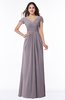 ColsBM Evie Sea Fog Glamorous A-line Short Sleeve Floor Length Ruching Plus Size Bridesmaid Dresses