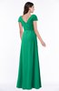 ColsBM Evie Sea Green Glamorous A-line Short Sleeve Floor Length Ruching Plus Size Bridesmaid Dresses