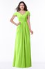 ColsBM Evie Sharp Green Glamorous A-line Short Sleeve Floor Length Ruching Plus Size Bridesmaid Dresses
