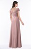 ColsBM Evie Silver Pink Glamorous A-line Short Sleeve Floor Length Ruching Plus Size Bridesmaid Dresses