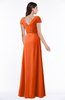 ColsBM Evie Tangerine Glamorous A-line Short Sleeve Floor Length Ruching Plus Size Bridesmaid Dresses