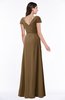 ColsBM Evie Truffle Glamorous A-line Short Sleeve Floor Length Ruching Plus Size Bridesmaid Dresses