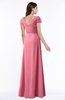 ColsBM Evie Watermelon Glamorous A-line Short Sleeve Floor Length Ruching Plus Size Bridesmaid Dresses