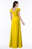 ColsBM Evie Yellow Glamorous A-line Short Sleeve Floor Length Ruching Plus Size Bridesmaid Dresses
