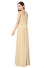 ColsBM Susan Apricot Gelato Mature Short Sleeve Zipper Floor Length Ribbon Plus Size Bridesmaid Dresses