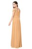 ColsBM Susan Apricot Mature Short Sleeve Zipper Floor Length Ribbon Plus Size Bridesmaid Dresses