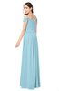 ColsBM Susan Aqua Mature Short Sleeve Zipper Floor Length Ribbon Plus Size Bridesmaid Dresses