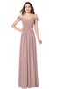 ColsBM Susan Blush Pink Mature Short Sleeve Zipper Floor Length Ribbon Plus Size Bridesmaid Dresses