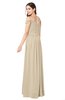 ColsBM Susan Champagne Mature Short Sleeve Zipper Floor Length Ribbon Plus Size Bridesmaid Dresses