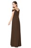 ColsBM Susan Chocolate Brown Mature Short Sleeve Zipper Floor Length Ribbon Plus Size Bridesmaid Dresses