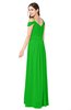 ColsBM Susan Classic Green Mature Short Sleeve Zipper Floor Length Ribbon Plus Size Bridesmaid Dresses