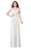 ColsBM Susan Cloud White Mature Short Sleeve Zipper Floor Length Ribbon Plus Size Bridesmaid Dresses