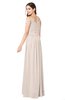 ColsBM Susan Cream Pink Mature Short Sleeve Zipper Floor Length Ribbon Plus Size Bridesmaid Dresses