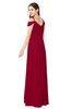 ColsBM Susan Dark Red Mature Short Sleeve Zipper Floor Length Ribbon Plus Size Bridesmaid Dresses