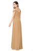 ColsBM Susan Desert Mist Mature Short Sleeve Zipper Floor Length Ribbon Plus Size Bridesmaid Dresses
