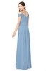ColsBM Susan Dusty Blue Mature Short Sleeve Zipper Floor Length Ribbon Plus Size Bridesmaid Dresses