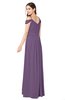 ColsBM Susan Eggplant Mature Short Sleeve Zipper Floor Length Ribbon Plus Size Bridesmaid Dresses