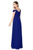 ColsBM Susan Electric Blue Mature Short Sleeve Zipper Floor Length Ribbon Plus Size Bridesmaid Dresses