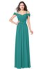 ColsBM Susan Emerald Green Mature Short Sleeve Zipper Floor Length Ribbon Plus Size Bridesmaid Dresses