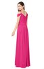 ColsBM Susan Fandango Pink Mature Short Sleeve Zipper Floor Length Ribbon Plus Size Bridesmaid Dresses