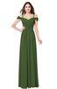 ColsBM Susan Garden Green Mature Short Sleeve Zipper Floor Length Ribbon Plus Size Bridesmaid Dresses