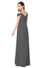 ColsBM Susan Grey Mature Short Sleeve Zipper Floor Length Ribbon Plus Size Bridesmaid Dresses