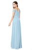 ColsBM Susan Ice Blue Mature Short Sleeve Zipper Floor Length Ribbon Plus Size Bridesmaid Dresses