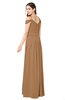 ColsBM Susan Light Brown Mature Short Sleeve Zipper Floor Length Ribbon Plus Size Bridesmaid Dresses